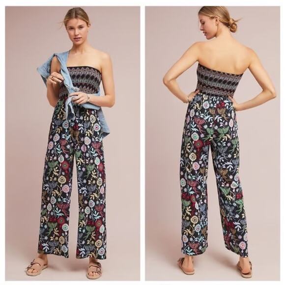 Anthropologie One September Crisfield Floral Strapless Jumpsuit Women's Medium - Picture 7 of 7
